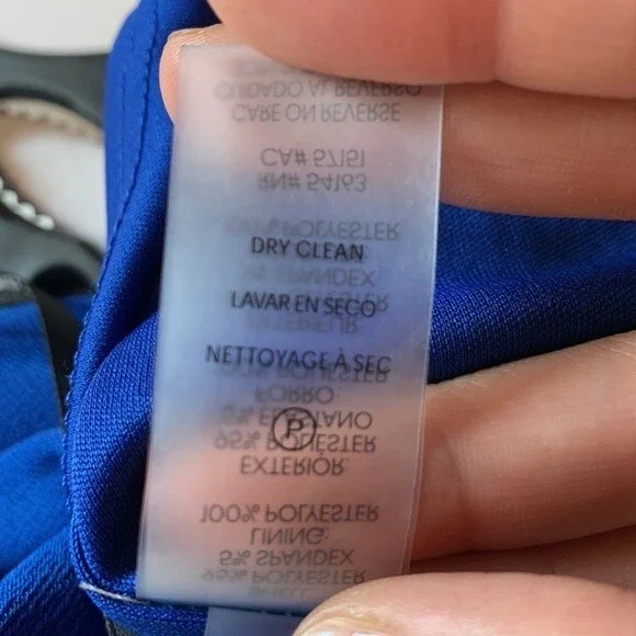 NWOT CALVIN KLEIN | Women's Ruched Waist‎ Surplice Neck Dress in Regatta Blue - Picture 6 of 6